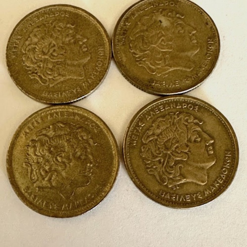 Greek Coins Lot of four 100 Drachmas Alexander the Great